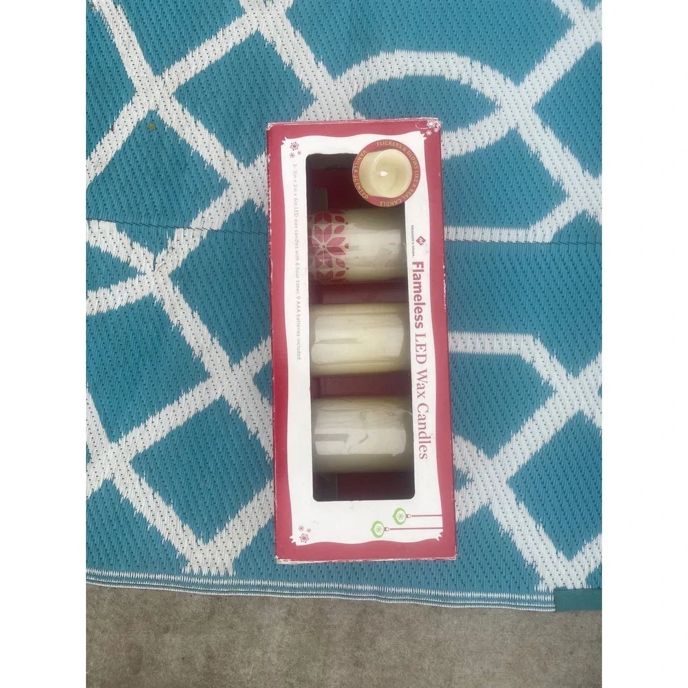 Member's Mark Flameless LED Wax Candles 3pk Vanilla Scented 3x6 6-Hour Timer